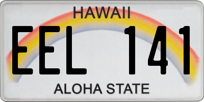 HI license plate EEL141