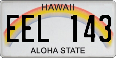 HI license plate EEL143