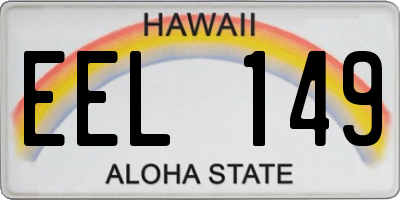 HI license plate EEL149
