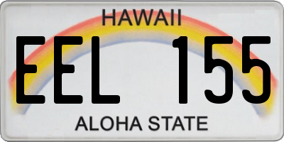 HI license plate EEL155