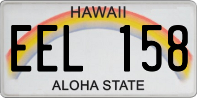 HI license plate EEL158
