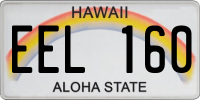 HI license plate EEL160