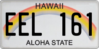 HI license plate EEL161