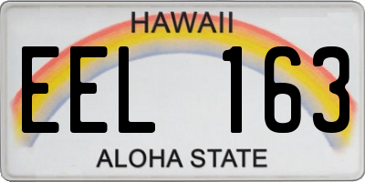 HI license plate EEL163