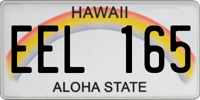HI license plate EEL165