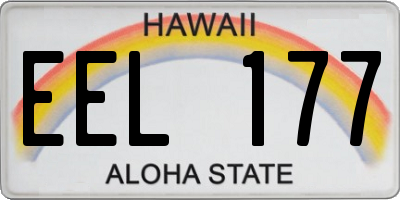 HI license plate EEL177