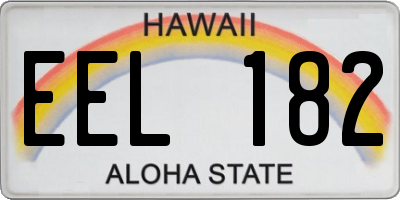HI license plate EEL182