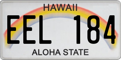 HI license plate EEL184
