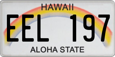 HI license plate EEL197