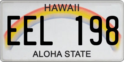 HI license plate EEL198