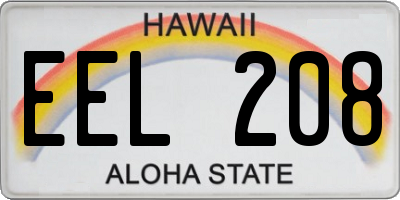 HI license plate EEL208