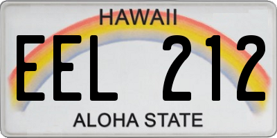 HI license plate EEL212