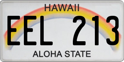 HI license plate EEL213