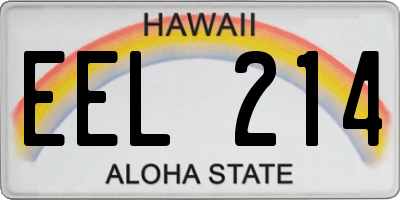 HI license plate EEL214
