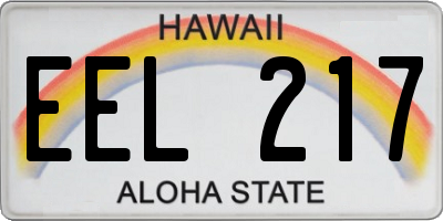 HI license plate EEL217