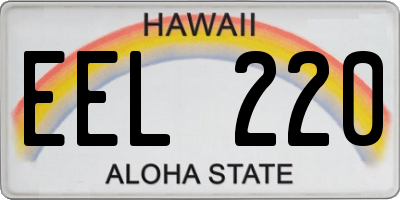 HI license plate EEL220