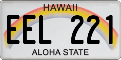 HI license plate EEL221
