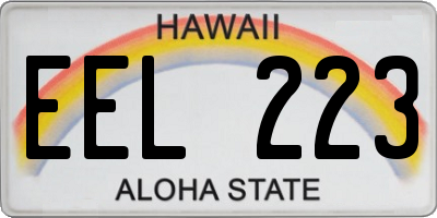 HI license plate EEL223