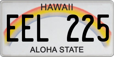 HI license plate EEL225