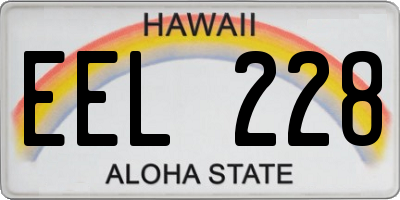 HI license plate EEL228