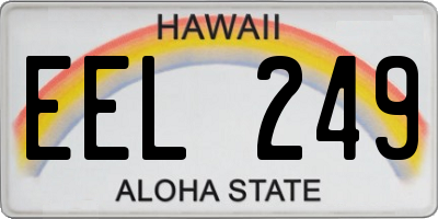 HI license plate EEL249