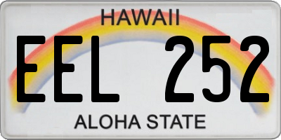 HI license plate EEL252