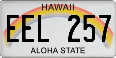 HI license plate EEL257