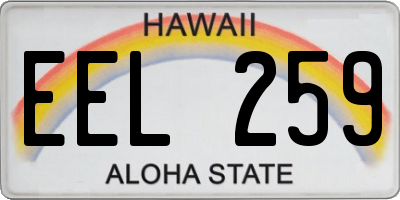 HI license plate EEL259