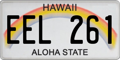 HI license plate EEL261