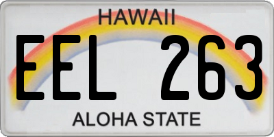 HI license plate EEL263
