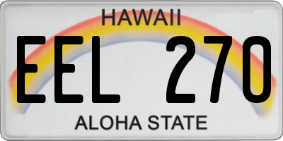 HI license plate EEL270