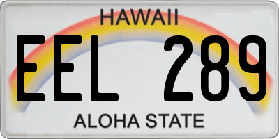HI license plate EEL289