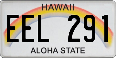 HI license plate EEL291