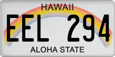 HI license plate EEL294