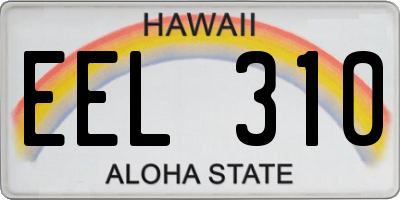 HI license plate EEL310