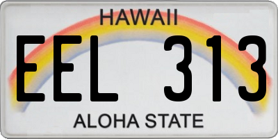 HI license plate EEL313