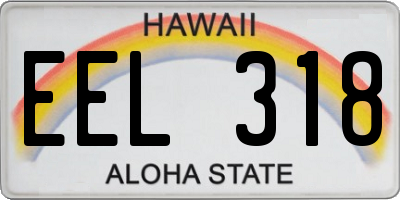 HI license plate EEL318