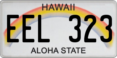 HI license plate EEL323