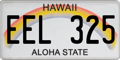 HI license plate EEL325