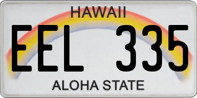 HI license plate EEL335
