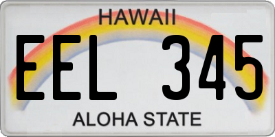 HI license plate EEL345