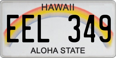 HI license plate EEL349