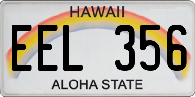 HI license plate EEL356