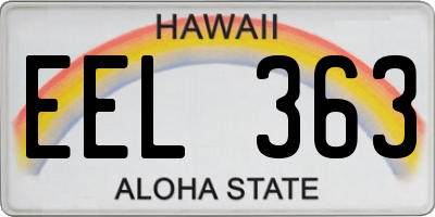 HI license plate EEL363