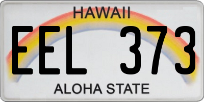 HI license plate EEL373