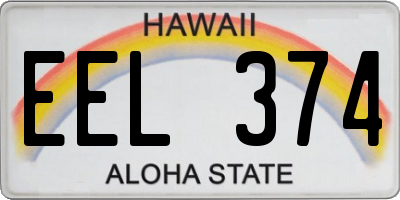 HI license plate EEL374