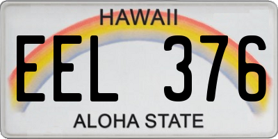 HI license plate EEL376