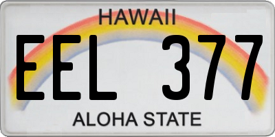 HI license plate EEL377