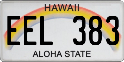 HI license plate EEL383