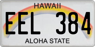 HI license plate EEL384